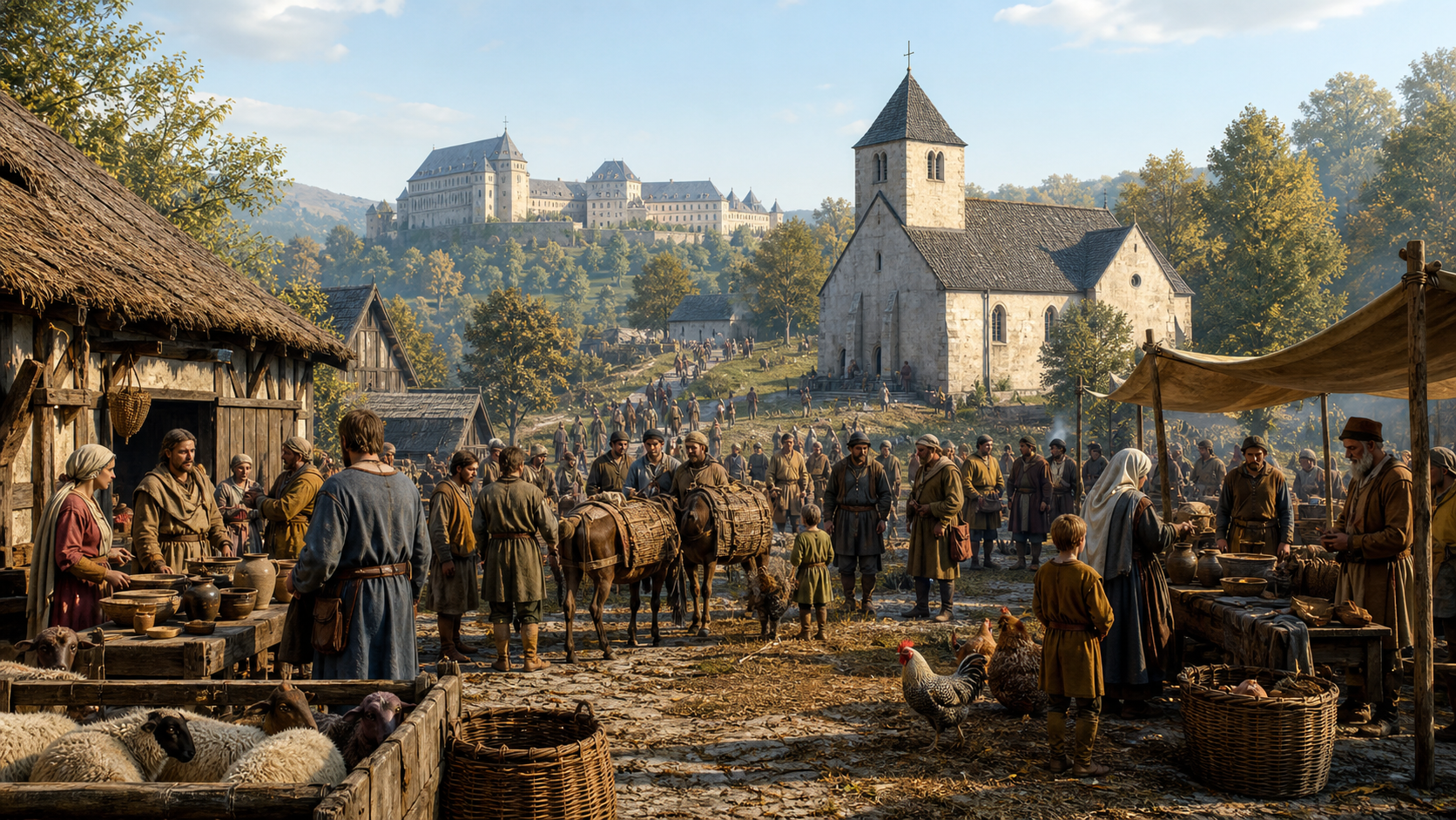 Évocation de la vie quotidienne dans l'Empire carolingien