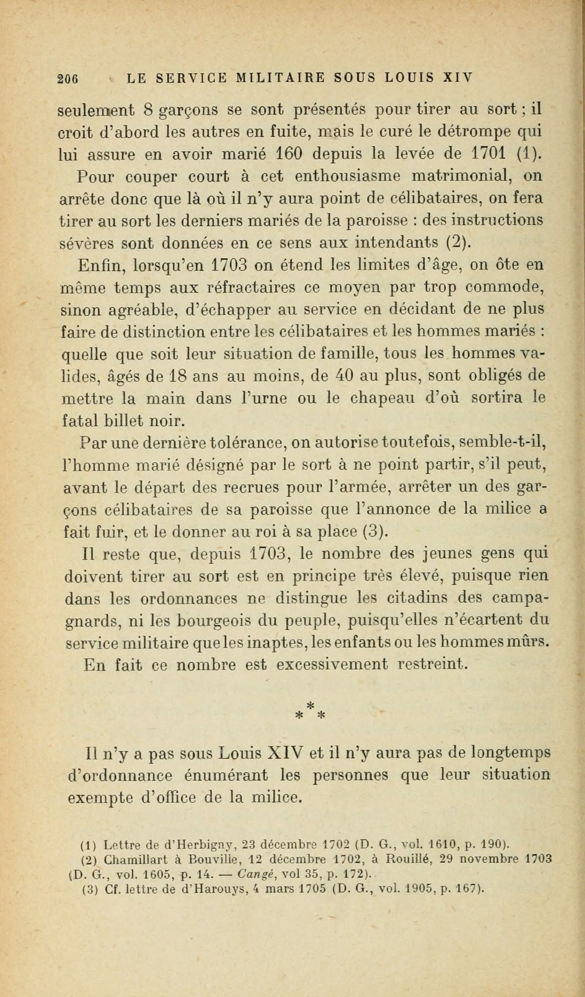 Page 206 de Girard rapportant les 160 mariages de Bois-Guillaume, l'ordonnance de 1703 et la tolérance accordée à l'homme marié qui livre un fuyard