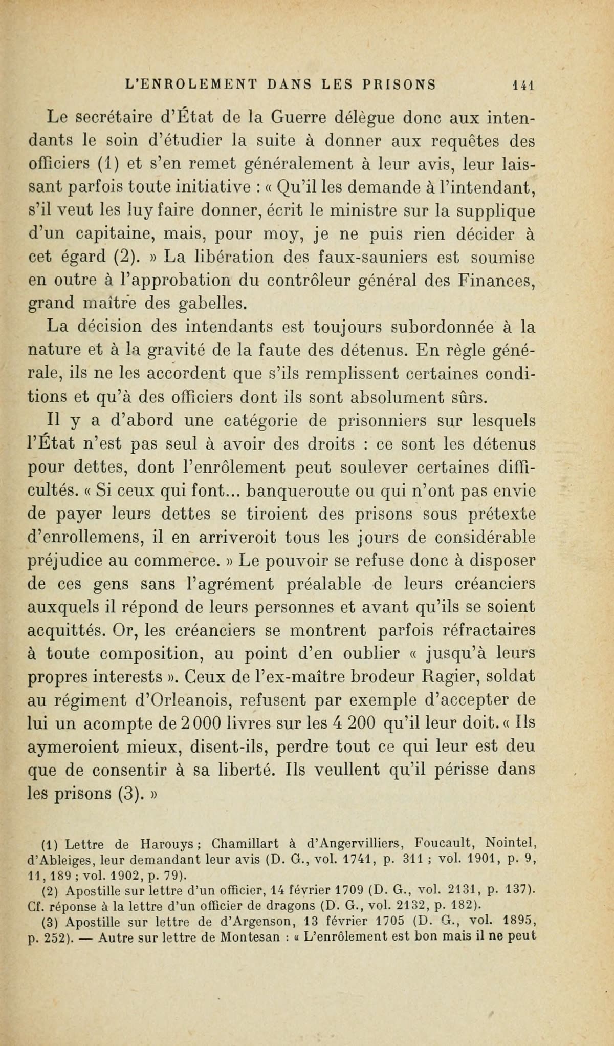 Page 141 de Girard rapportant le refus des créanciers du maître brodeur Ragier
