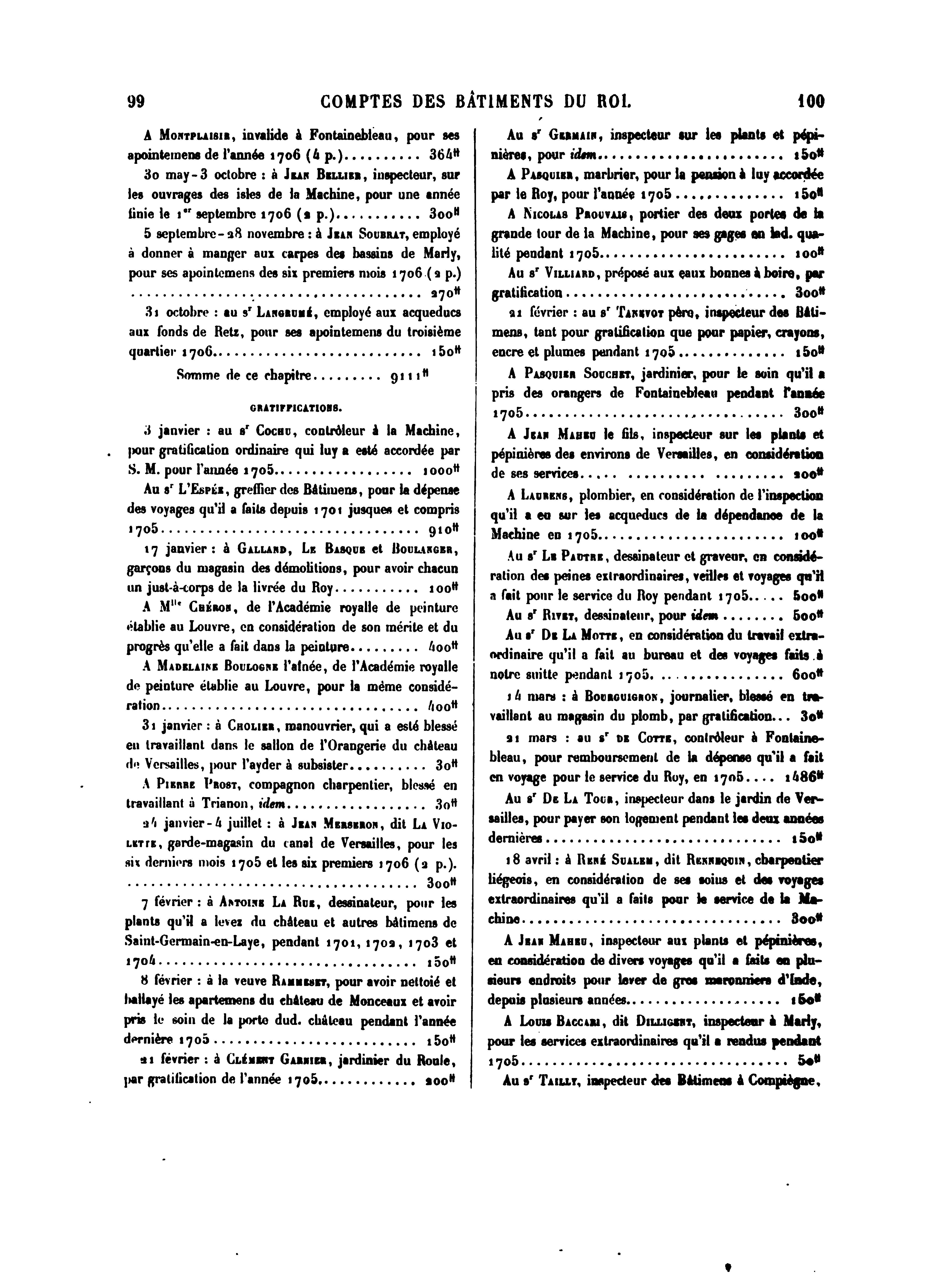 Fac-similé des Comptes de 1706 mentionnant René Sualem dit Rennequin