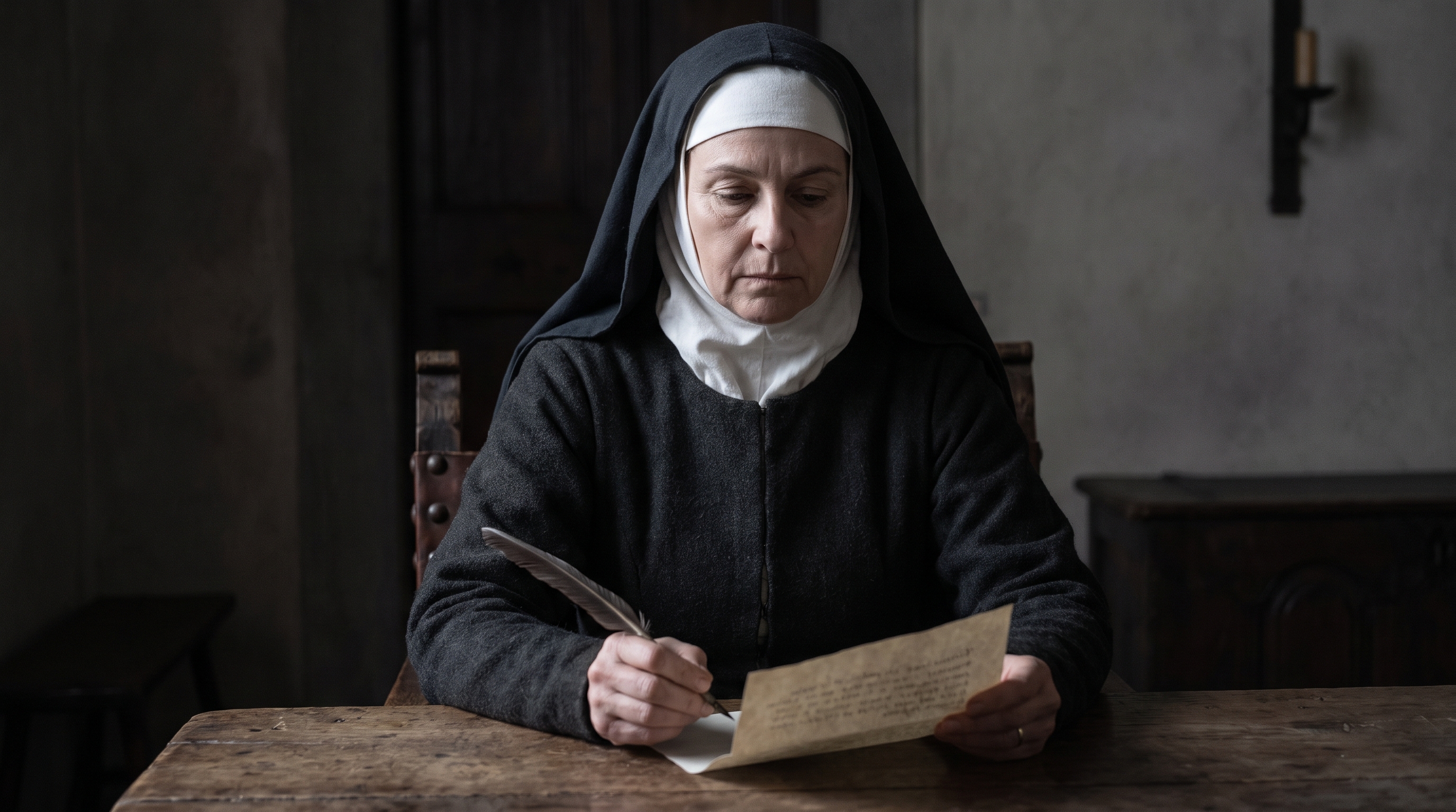 Évocation visuelle d’Alessandra Macinghi Strozzi rédigeant ses lettres d’exil
