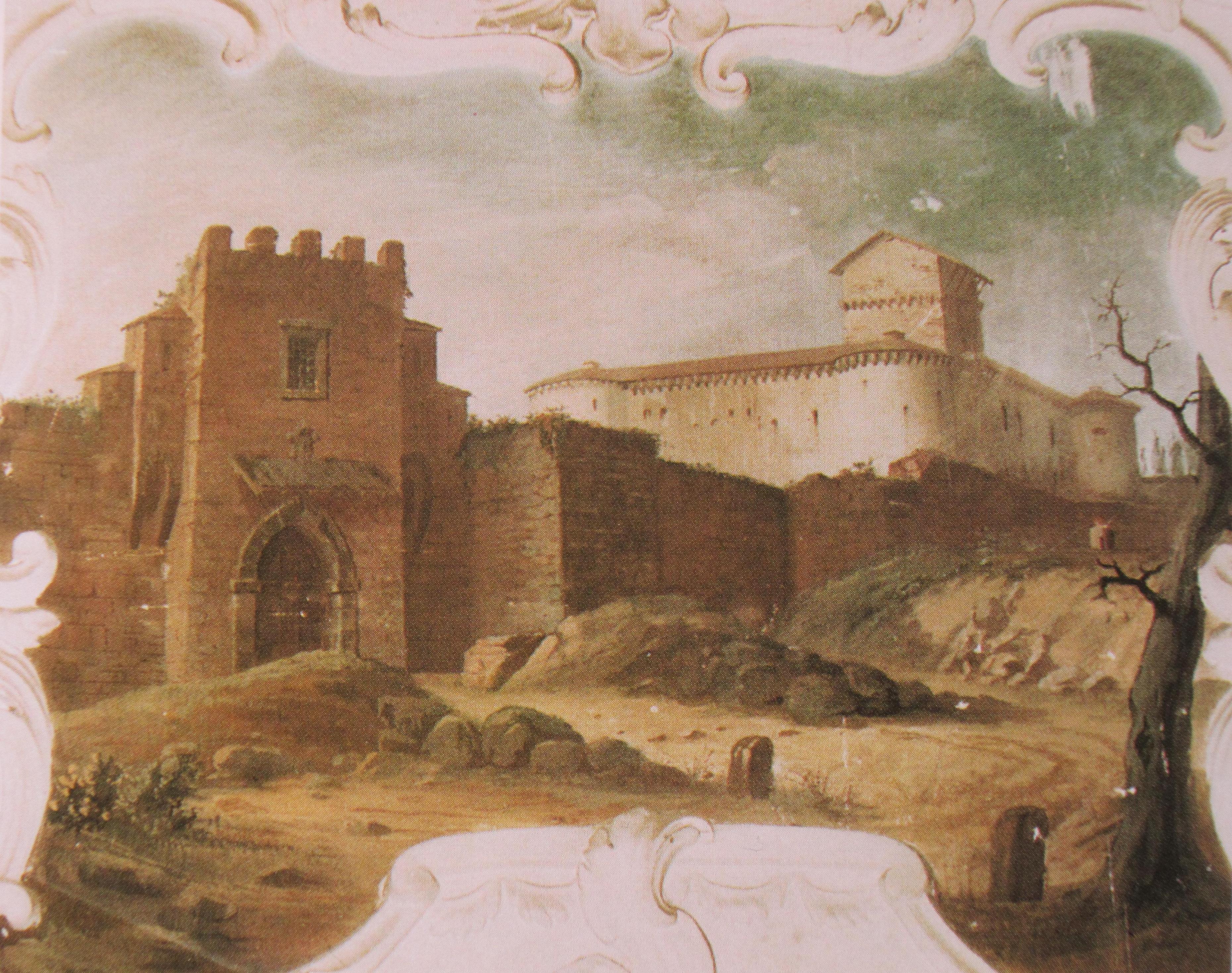 Fresque du XVIIIe siècle représentant la Porta et la Rocca di Ravaldino